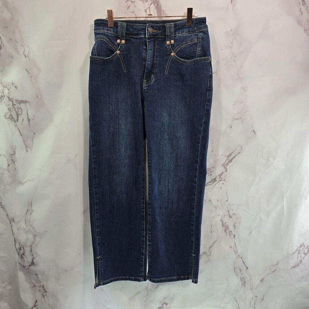 Judy Blue Jean Womens 7 28 Denim Western Straight Leg Dark Wash Alta Crop